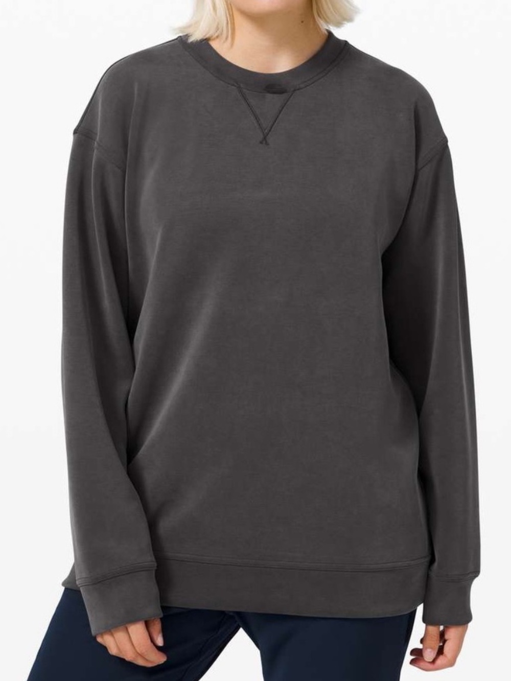 Lululemon All Yours Crew Sweatshirt Sandwash Graphite Grey Size 4